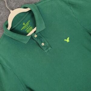 American Eagle Outfitters Mens‎ Classic Fit Polo Shirt Green LT GTE GA